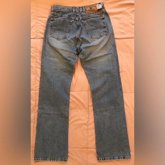 Vintage Lucky Brand Low Rise Flare Dungaree Jeans - 10 / 30 - Picture 9 of 12